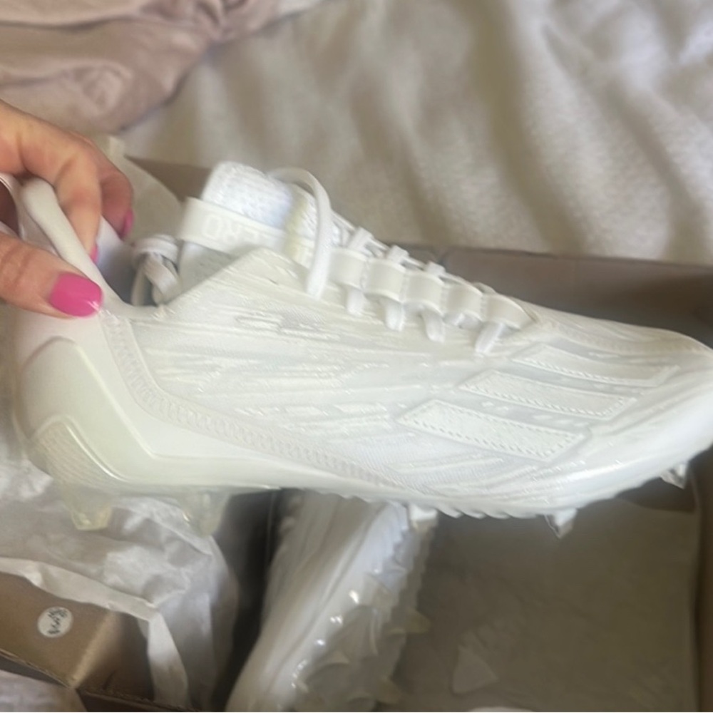 Adizero white football cleats